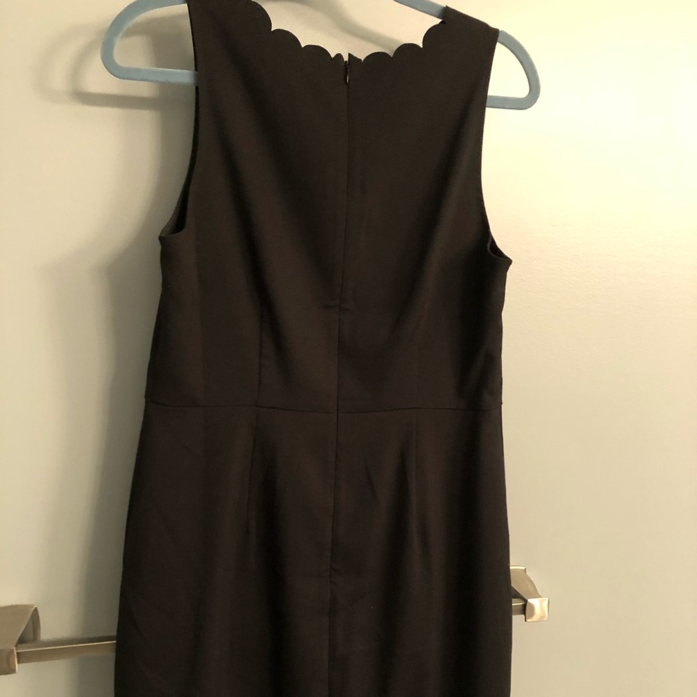 LOFT Black Dress with Cutout Scallop Neckline